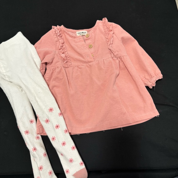 Pink Dress with matching tights - Picture 1 of 2